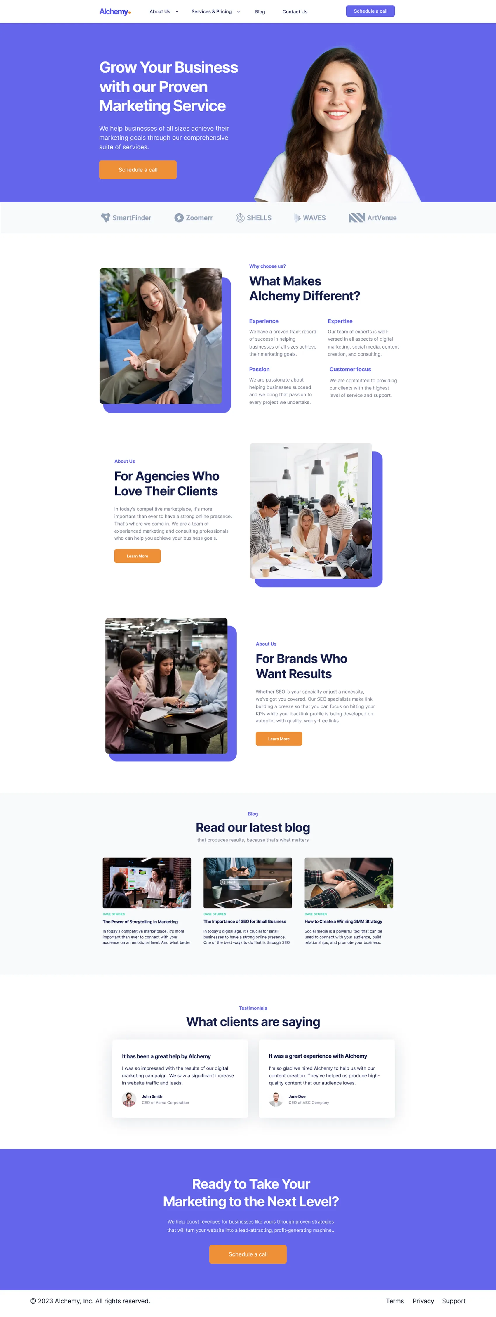 Alchemy – Marketing Agency project by Softlyx Technologies