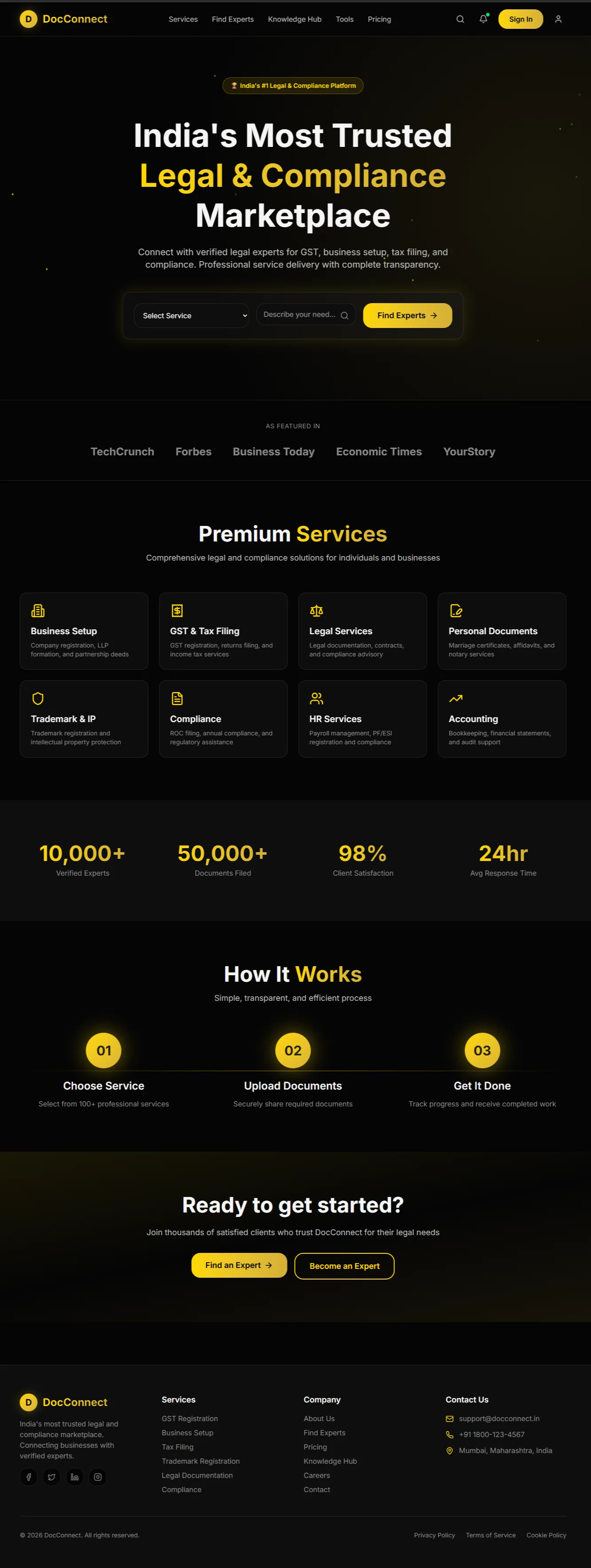 Docconnect – Legal & Compliance Marketplace project by Softlyx Technologies