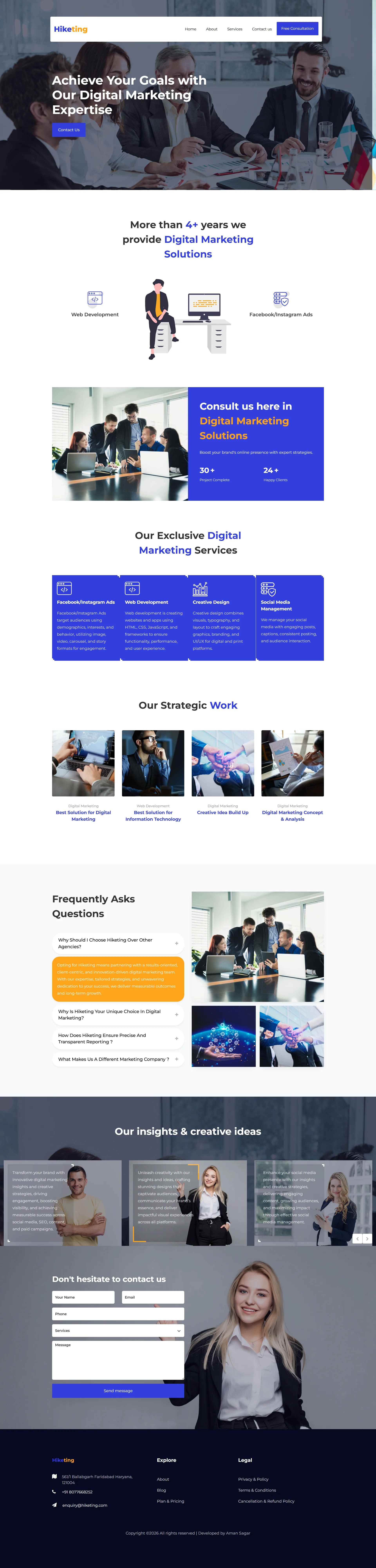Hiketing – Digital Marketing Agency project by Softlyx Technologies