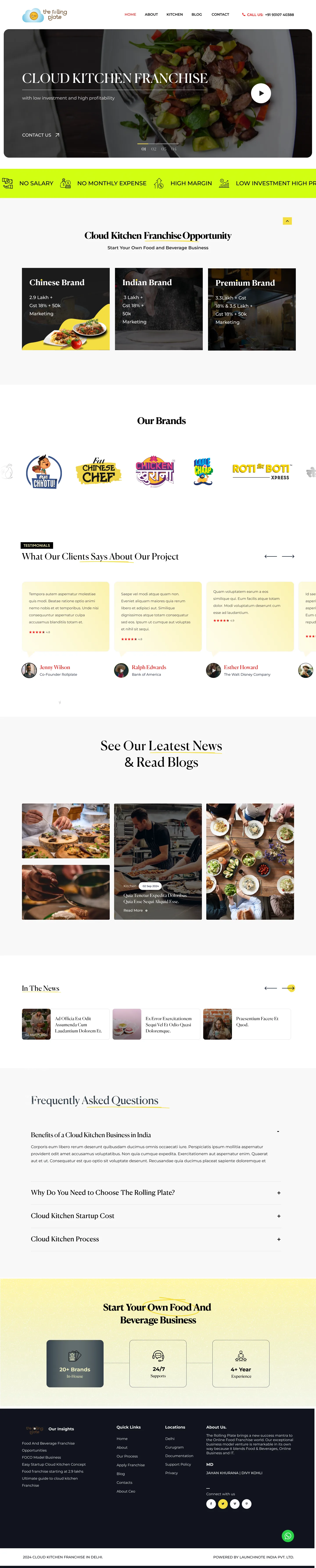 The Rolling Plate – Food & Beverage / Franchise project by Softlyx Technologies